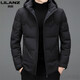 利郎（LILANZ）男装连帽服冬季加厚保暖中青年男士休闲短款防寒羽绒服外套 W2186黑色 M 170