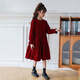 HAL.DUCK girls' dress, autumn and winter new style, shiny gold dress, children's velvet skirt, New Year's dress, girl's princess dress, red glitter gold velvet style, one-piece velvet lining 130