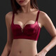 Victoria's style red underwear with a feminine feel and deep V. Small breasts are pushed together to show the size of the secondary breasts. Wedding bridal bra set Lucky Red (single piece) S (75/34AB full cup)