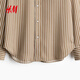 H&M 2026 Spring New Women's Shirt 1220978 Beige/Stripes XXS 150/76