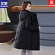 ROMON Mom's medium-length down jacket white duck down thickened warm loose belly-covering winter fashionable cold-proof jacket for middle-aged and elderly people black loose and warm 3XL recommended 125-140 Jin Jin is equal to 0.5 kg