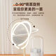LED makeup mirror with light desktop women's fill light mirror dormitory desktop eyebrow pencil storage bucket home extra large dressing mirror white-three-color fill light alloy rotating stand mobile phone holder battery life standby 0 days - no LED light with high-definition alloy mirror
