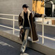 2023 new fashionable warm long men's winter fur all-in-one coat thickened versatile fur coat trend brown M