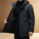 THOM BKDINR high-end mid-length down jacket for men 2025 new winter thickened hooded brand casual jacket black 2XL 180 (recommended weight 160-180Jin Jin equals 0.5 kg)