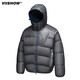 viishow户外轻量蓬90白鸭绒防钻绒羽绒服男女款冬季防寒短款外套 墨丝雅黑 M