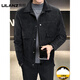 LILANZ Official Thin Men's Down Jacket Winter 2025 New Lapel Suede Thickened Men's Leather Jacket High-end Jacket Black - Flagship Model M 90-110Jin Jin is equal to 0.5 kg