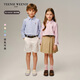 Teenie Weenie Kids 26-year new classic college style striped cotton shirt for boys and girls, pink 130 cm