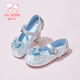 Fuluo Mi Girls Leather Shoes Spring Sweet Bow Crystal Princess Shoes Little Girls Soft Sole Performance Dress Shoes Silver 29