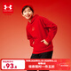 Under Armor New Year Series Children's Sweaters Big Children's Printed Hooded Velvet Tops Boys and Girls Casual Autumn Clothes Red 150