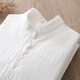 Light luxury, fashion and style, new style lace style layered long-sleeved shirt for women, autumn and winter velvet bottoming stand-up collar, white (velvet style) M (recommended 109-119 Jin Jin equals 0.5 kg)