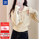TonLion 2025 Autumn and Winter Women’s College Style Embroidered Design Lapel Pullover