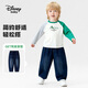 Disney Baby boys long-sleeved children's T-shirt small and medium-sized children's clothing spring cotton soft and comfortable versatile casual top green 130