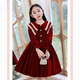 HAL.DUCK girls' dress, stylish and sweet princess style velvet children's skirt plus velvet mid-length red dress skirt red regular 120
