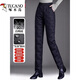 Woodpecker Mom's winter loose down pants for middle-aged and elderly women, thickened straight cotton pants for outer wear, light and thin, obsidian black (down pants), thin M, recommended 95-105 Jin Jin equals about 0.5 kg