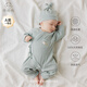 Guiqi Bear Newborn Baby Strap Monk Clothes Spring and Autumn Newborn Boneless Bottoming Pajamas Infant Long Sleeve One-piece Harness Milk White 52cm