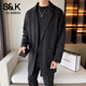 Baleno S&K series woolen coat, autumn and winter men's mid-length windbreaker, casual trendy business suit, gray jacket S