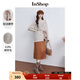 InShop mall same style new women's lazy style knitted sweater solid color simple suspender dress two-piece set red coffee M
