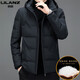 利郎（LILANZ）男装连帽服冬季加厚保暖中青年男士休闲短款防寒羽绒服外套 W2186黑色 M 170