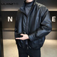 LILANZ Official Men's Leather Down Jacket Winter Thickened 2025 New Fashion Brand Style Stand Collar Short Waterproof White Duck Down Jacket Black - Flagship Model M 100-130Jin Jin is equal to 0.5 kg