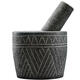Garlic mortar old-fashioned bluestone hand-carved garlic mortar garlic pounder garlic masher household grinding bowl stone mortar bluestone hand-carved cylinder-shaped stone mortar large 15 cm