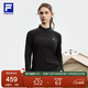 FILA official women's knitted long-sleeved top 2025 autumn fitness sports half-zip simple long T