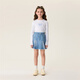 MARC&JANIE Mark Jenny blue denim girls' version A denim skirt children's skirt skirt spring new style 560176 light denim - ready stock 110 cm (recommended height 101-110cm)
