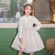 Kalfit princess dress for girls winter velvet thickened western style dress girl small fragrant skirt white 130