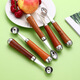 Miaopule 304 fruit scooper, solid wood handle carved knife, ice cream scooper, thickened stainless steel fruit plate gadget, small pulp spoon