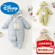 Disney Baby Winter Down Jacket Thickened Warm Windproof Jumpsuit Outing Suit Newborn Baby Huddling Clothes Blue Pocket Puppy 36cm Small Size (Recommended 0-4 Months)