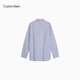Calvin KleinJeans26 new spring and summer women's casual simple ck embroidered cotton poplin loose striped long-sleeved shirt 3T4-blue background with white stripes S