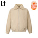 CHOCOOLATE it trendy brand retro loose khaki jacket men's winter new velvet thickened warm casual versatile cotton jacket khaki L recommended 110-130Jin Jin equals 0.5 kg