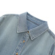 Fragment (dribs&drabs) denim shirt for women 2026 spring new long-sleeved simple washed versatile layered casual shoulder shirt denim blue S