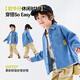 Dudu baby denim jacket spring children's loose top girls fashionable clothes boys shirt spring denim blue 90