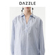 DAZZLE long-sleeved shirt 2026 spring cotton blended long-sleeved top for women light blue XS