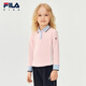 FILA children's clothing long-sleeved T-shirt 2025 winter new style girls and children loose sports POLO shirt hazy pink-LP 105