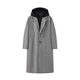 GOLFCROSS fake two-piece simple versatile hooded windbreaker silhouette long coat for men and women, light gray M