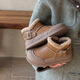 ABJA children's plush cotton shoes 2025 winter style warm short boots for boys and girls, plush collar, non-slip soft sole, stain-resistant cotton boots, chestnut brown 26