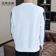 MARK FAIRWHALE sweatshirt men's winter casual bottoming shirt long-sleeved T-shirt men's loose jacket men's fashion white XL