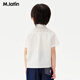 M.Latin M.Latin Children's Clothing Children's Shirts 2026 Spring New Boys' Fun Patch Small Square Neck Short-Sleeved Shirt Cloud White (Semi-Bleached) 110