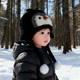 Jingqi Baby Hat Autumn and Winter Children's Plush Warm Ear Protection Hat Infant and Toddler Cute Cartoon Outing Plush Hat Black 48-52cm