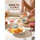 Sheli Christmas gift ceramic rice bowl household high-value tableware with lid instant noodle bowl yogurt bowl dish plate cartoon ten-piece set A (independent small color box) If you need a gift box, please contact customer service for 1 piece