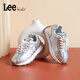 LEE KIDS children's shoes, sports shoes, men's and women's running shoes, 26 spring new running shoes, non-slip, wear-resistant casual shoes, silver, leather, four seasons, 30, inner length 19.0cm, suitable for feet 18.0-18.5cm long