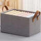 Yusenyi Home Clothes Storage Box Clothes and Pants Organizing Box Jeans Storage Box Hard to Put in Wardrobe Foldable Upgraded Leather-Edged Gray Size 46x27x20cm