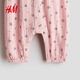 H&M2026 spring new children's clothing baby girl ruffled cotton muslin jumpsuit 1281633 light pink/flower 110cm 110/56(3-4Y)