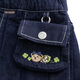 Teenie Weenie Kids 26 years new girls cotton solid color denim pleated skirt pants denim color 110 cm