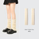 Pami Pile Socks Women's Autumn and Winter Knitted White Sock Covers Long Boot Socks Mid-calf Socks Y2K Leg Cover Spring and Autumn Calf Socks Straight Beige_ 50cm One Size Women's (36-39)
