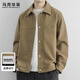 MARK FAIRWHALE Jacket Men's Winter Trendy Lapel Jacket Men's Simple Fashion Versatile Top Clothes Men's Khaki L