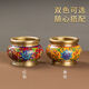 Shantou Lin Village cloisonné copper stove household incense sandalwood enamel Buddha hall worship yellow offering stove + black wire