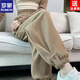 ROMON Chenille sweatpants for women autumn and winter 2026 new radish harem sweatpants corduroy pants plus velvet casual pants khaki 232 M recommended 98-110Jin Jin equals 0.5 kg
