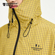 Dangerous people薛之谦dsp新年礼遇季早春户外潮牌防泼水连帽机能风格子外套 黄色 S